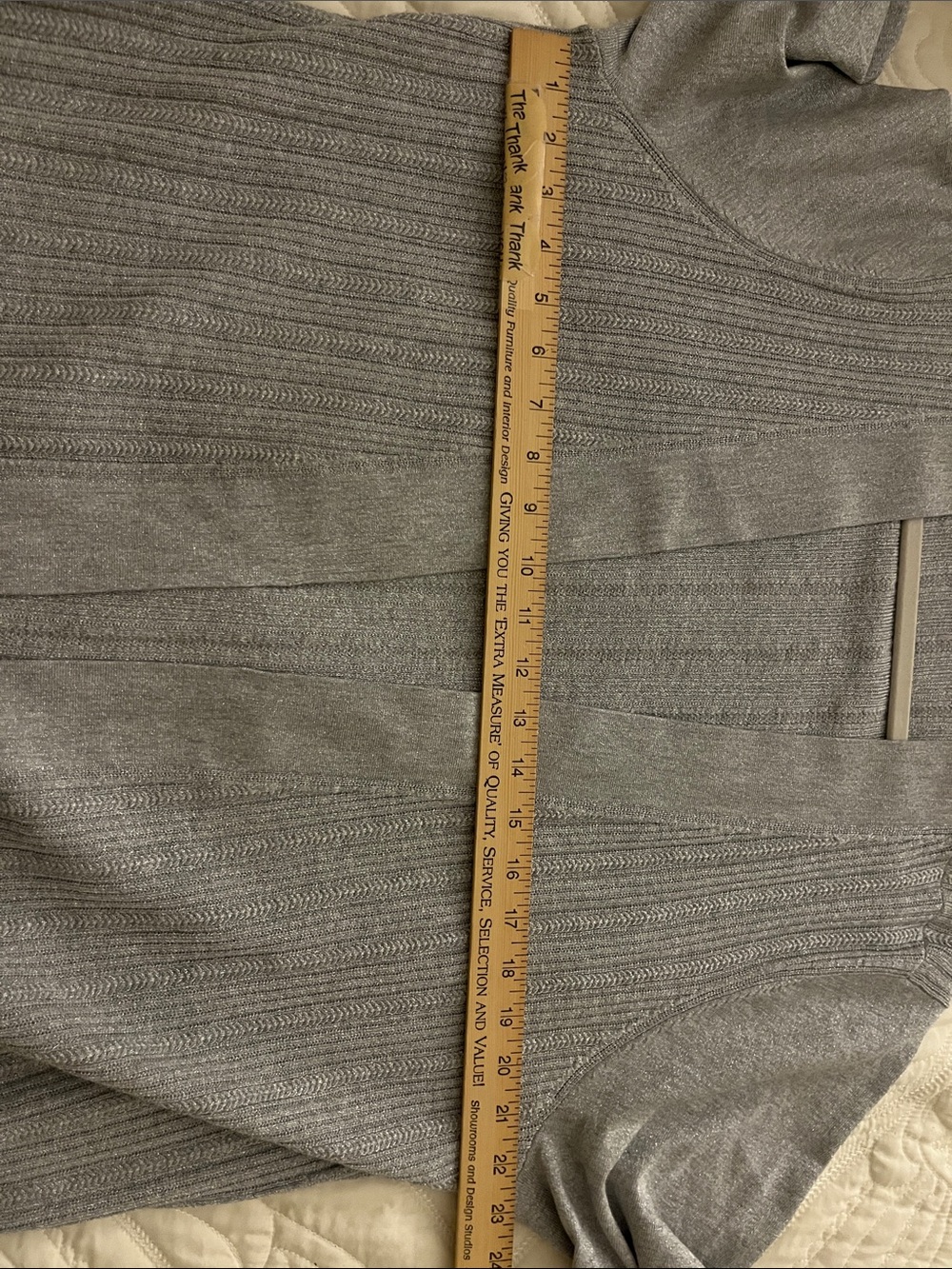 Talbots Light Gray Open-Front Ribbed Cardigan 2X - Picture 7 of 8